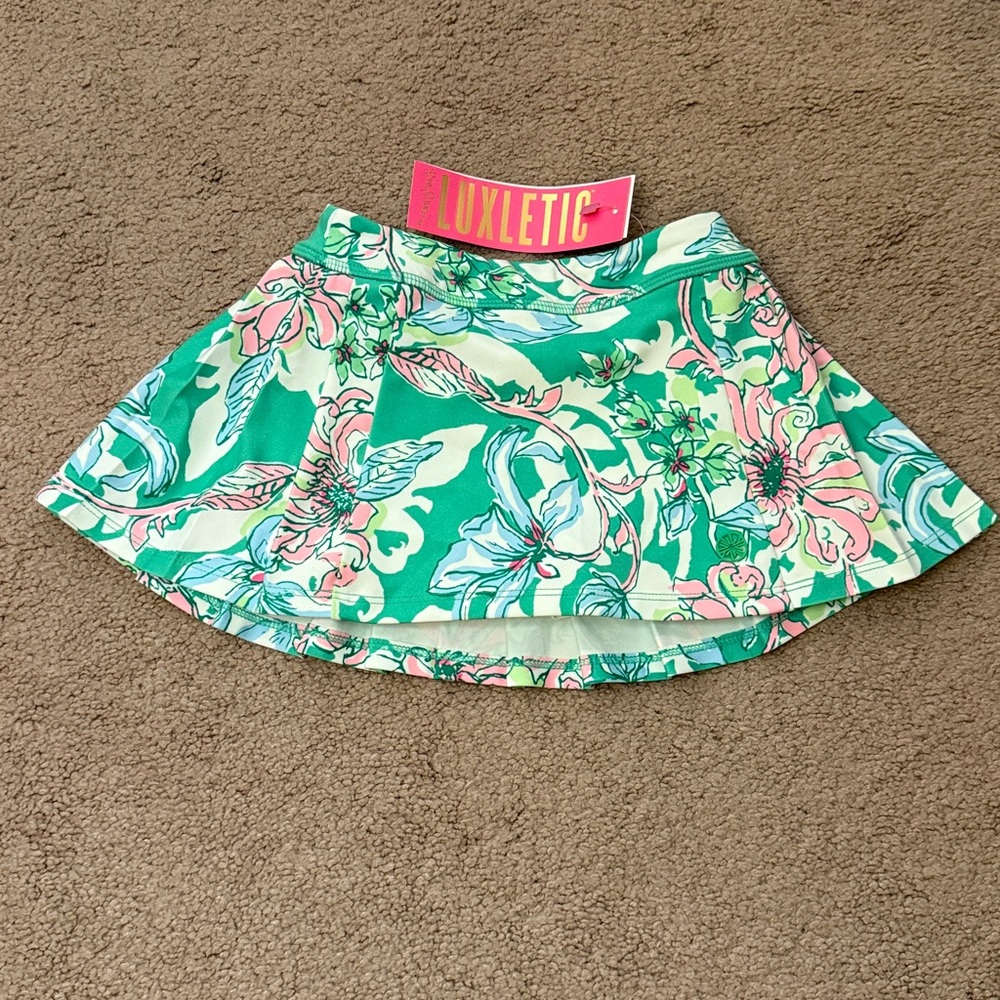 Floral Green and Pink Skort